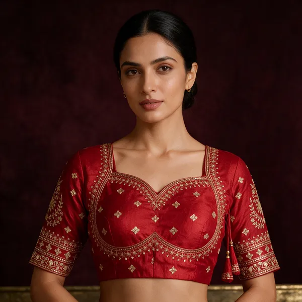 Red_Embroidered_Tie-Up_Saree_Blouse_for_Women