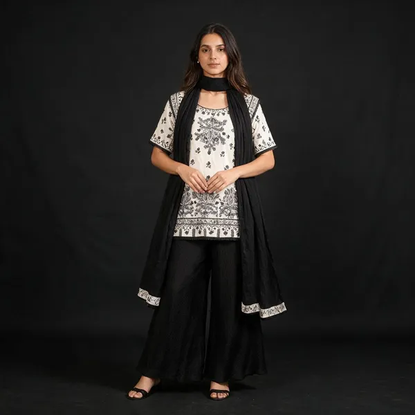 Black_Chiffon_Flared_Sharara_Set_For_Women