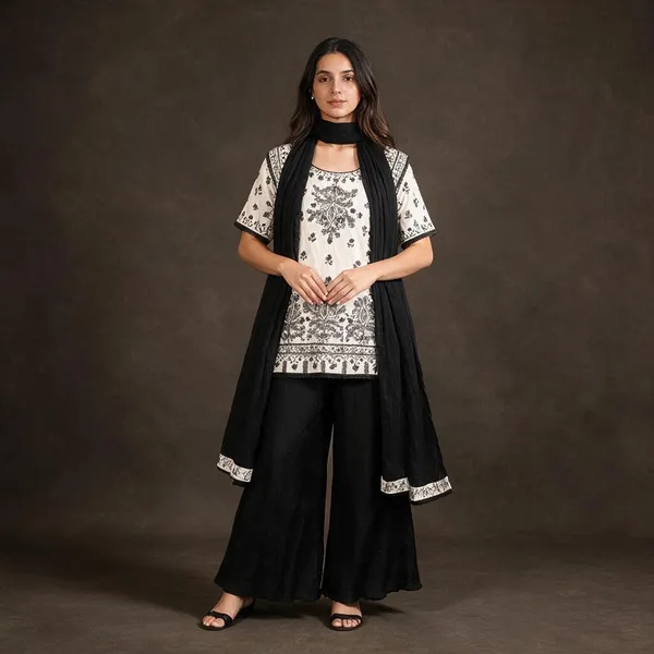 Black_Chiffon_Flared_Sharara_Set_For_Women