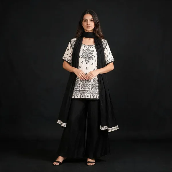 Black_Chiffon_Flared_Sharara_Set_For_Women