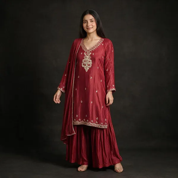 Red_Silk_Straight_Ethnic_Sharara_Set_For_Women