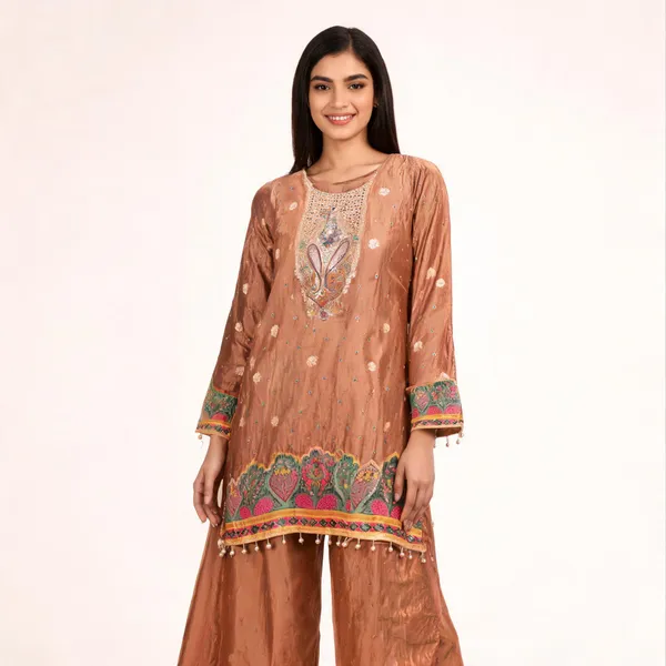 Peach_Silk_Floral_Embroidered_Ethnic_Sharara_Set_For_Women