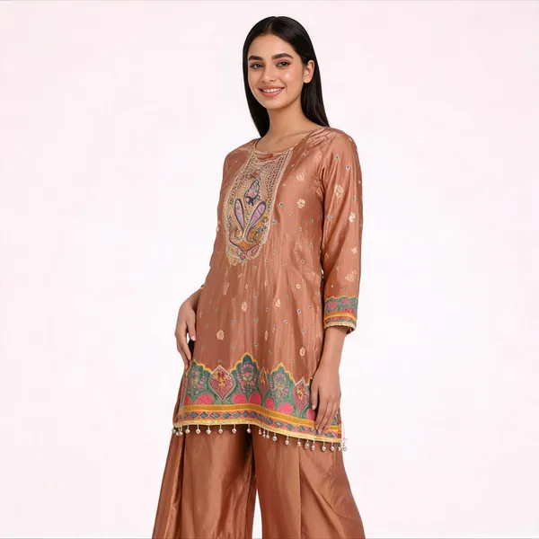 Peach_Silk_Floral_Embroidered_Ethnic_Sharara_Set_For_Women