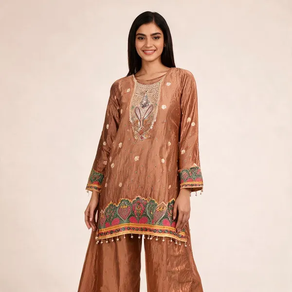 Peach_Silk_Floral_Embroidered_Ethnic_Sharara_Set_For_Women