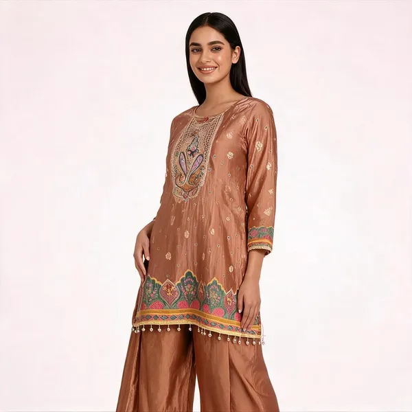 Peach_Silk_Floral_Embroidered_Ethnic_Sharara_Set_For_Women