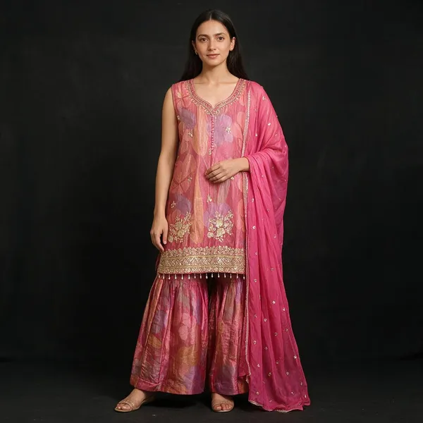 Pink_Tissue_Floral_Embroidered_Ethnic_Sharara_Set_For_Women