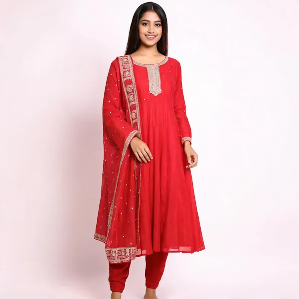 Red_Tissue_Ethnic_Anarkali_Suit_Set_For_Women