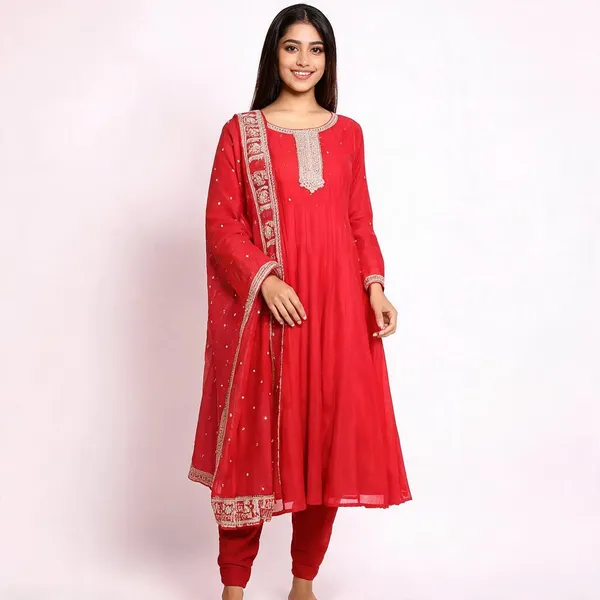 Red_Tissue_Ethnic_Anarkali_Suit_Set_For_Women