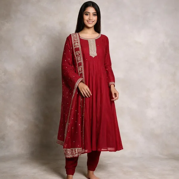 Red_Tissue_Ethnic_Anarkali_Suit_Set_For_Women