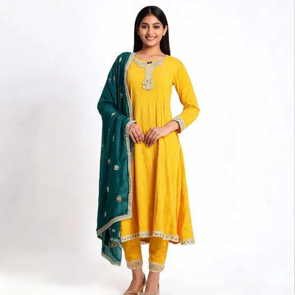 Yellow_Georgette_Straight_Embroidered_Anarkali_Suit_Set_For_Women