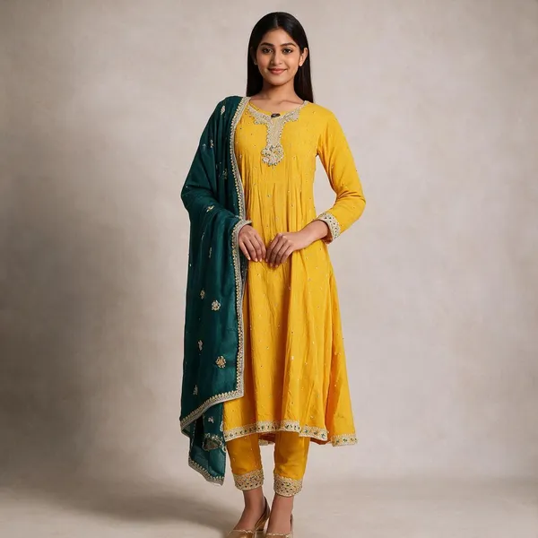 Yellow_Georgette_Straight_Embroidered_Anarkali_Suit_Set_For_Women