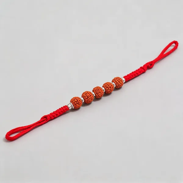 Red_Rudraksha_Bead_925_Silver_Rakhi_For_Men