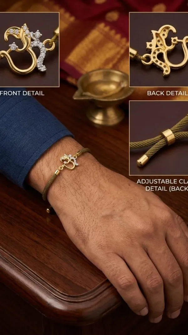 Gold_Tone_925_Silver_Adjustable_Charm_Rakhi_For_Men