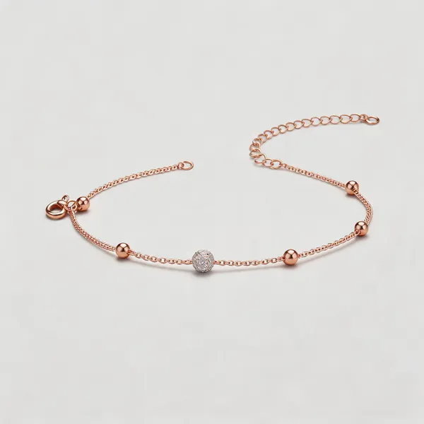 Rose_Gold_925_Sterling_Silver_Beaded_Chain_Bracelet_For_Women