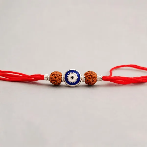 Red_925_Silver_Rudraksha_Thread_Rakhi_For_Men