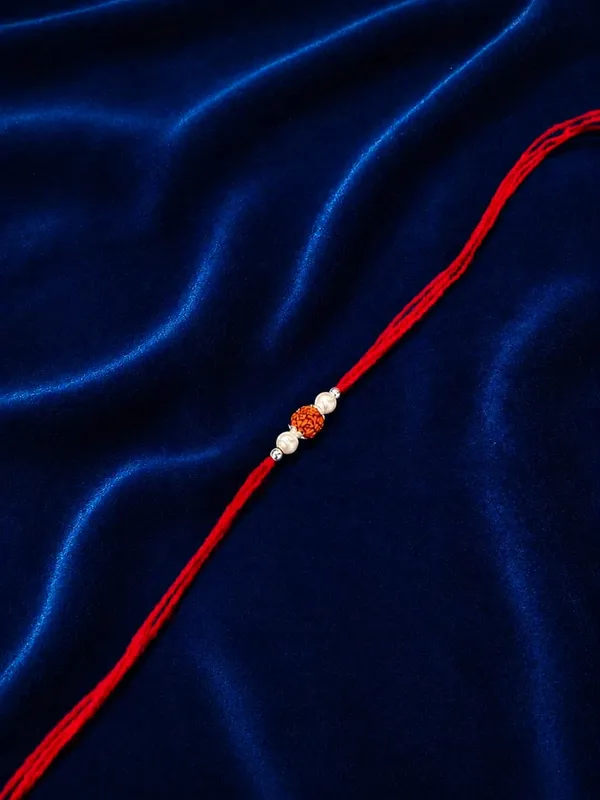 Red_925_Silver_Beaded_Thread_Rakhi_For_Men