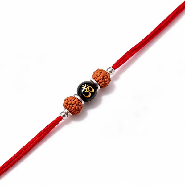 Red_Thread_Rudraksha_Om_925_Silver_Rakhi_For_Men