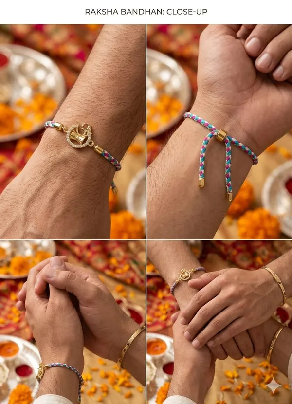 Multicolour_Thread_Om_925_Silver_Rakhi_Bracelet_For_Men