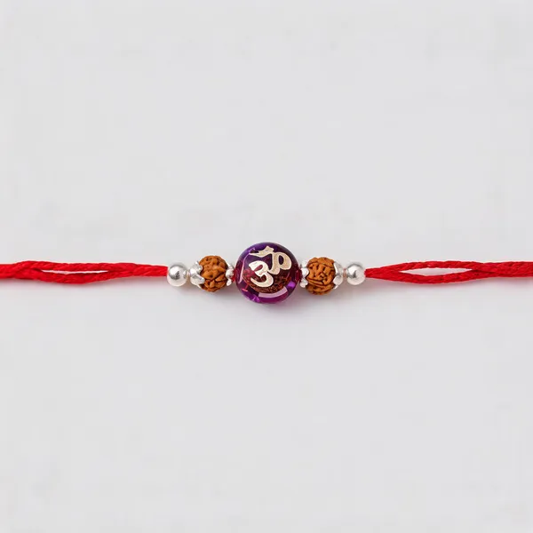Red_925_Silver_Beaded_Thread_Rakhi_For_Men