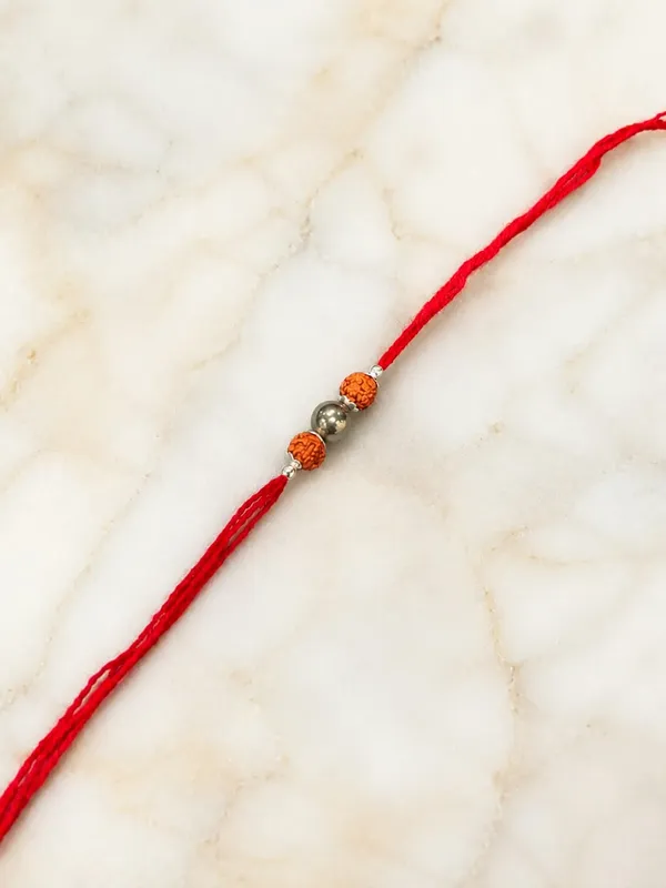 Red_Thread_Silver_Beaded_925_Silver_Rakhi_For_Men