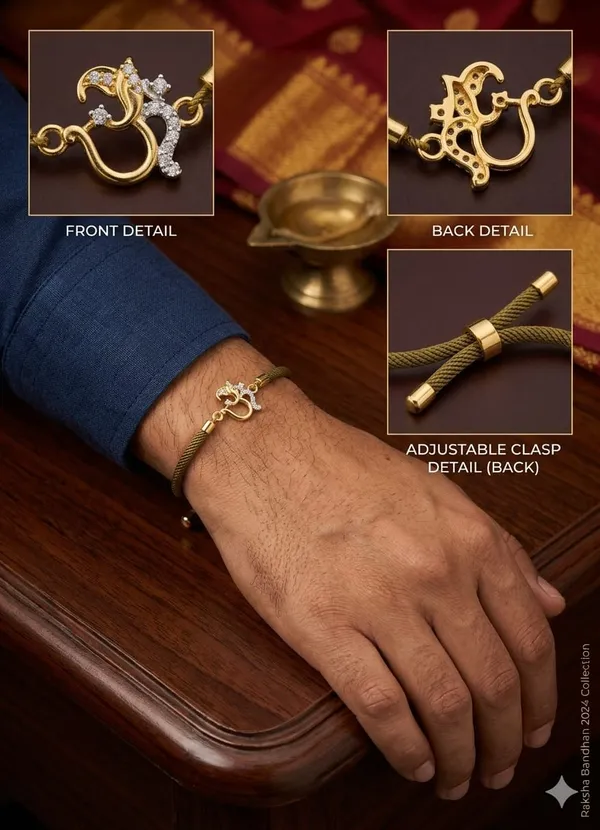 Gold_Braided_925_Silver_Charm_Rakhi_For_Men