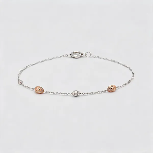 Silver_Rose_Gold_925_Sterling_Accent_Bracelet_For_Unisex
