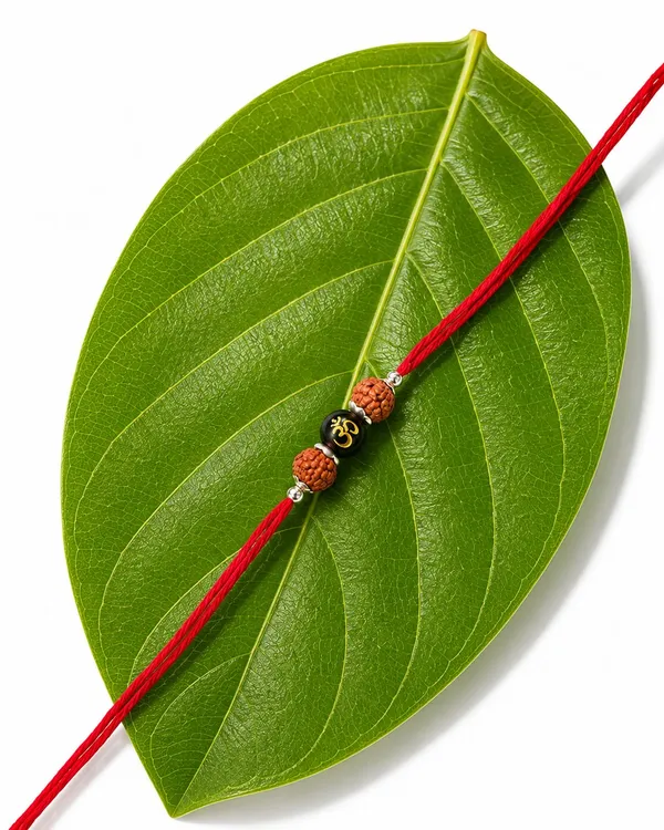 Red_Thread_Rudraksha_Om_925_Silver_Rakhi_For_Men