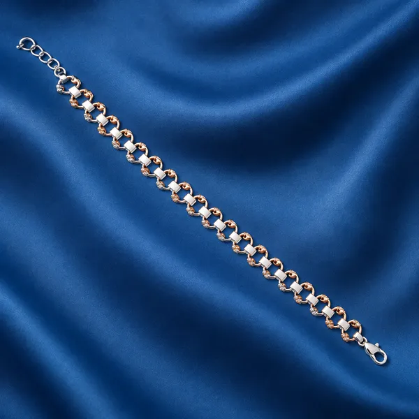 Rose_Gold_925_Silver_Link_Chain_Bracelet_For_Unisex