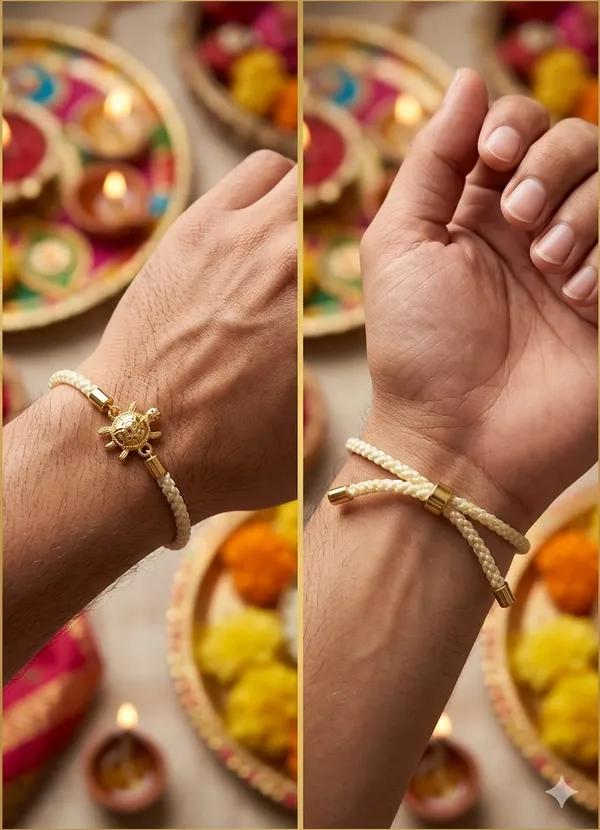 Yellow_925_Silver_Braided_Adjustable_Rakhi_For_Men