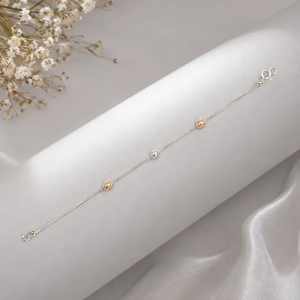 Silver_Rose_Gold_925_Sterling_Accent_Bracelet_For_Unisex