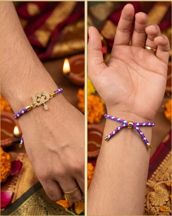 Purple_Braided_Thread_925_Silver_Charm_Rakhi_For_Men