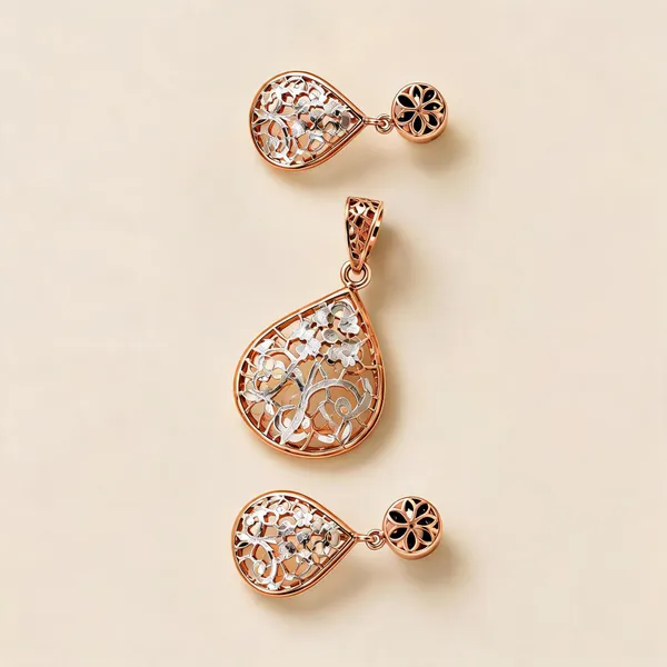 Rose_Gold_925_Sterling_Silver_Teardrop_Pendant_And_Earrings_Set_For_Women