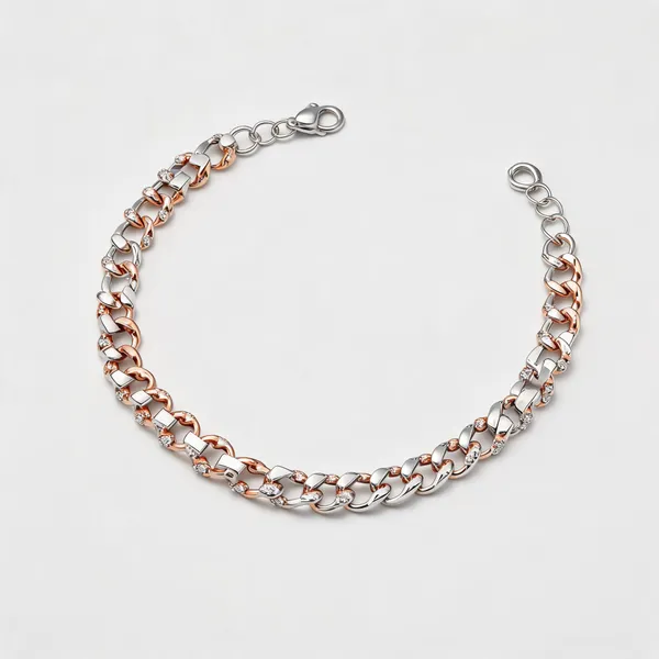 Rose_Gold_925_Silver_Link_Chain_Bracelet_For_Unisex