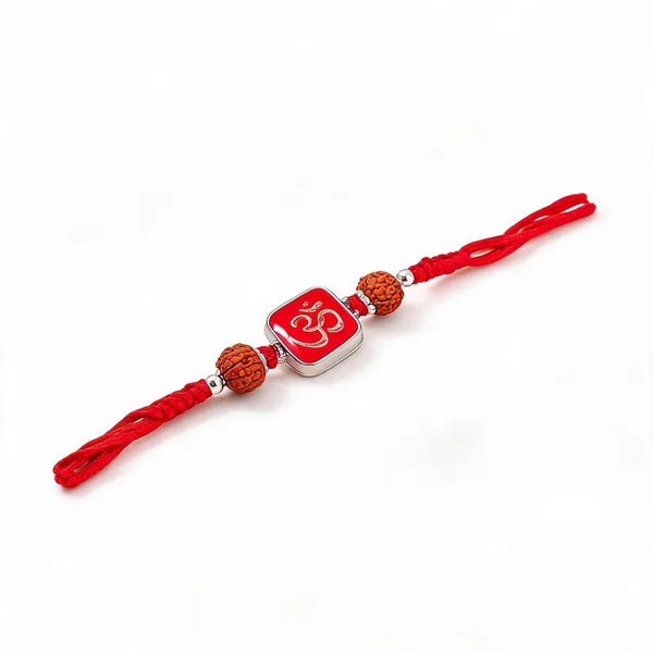 Red_Thread_Silver_Bead_925_Silver_Rakhi_For_Men