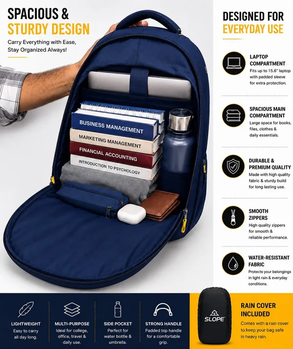 SLOPE_Navy_Multi-Compartment_Backpack