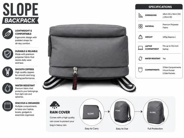 Slope_Grey_Daily_Commute_Laptop_Backpack