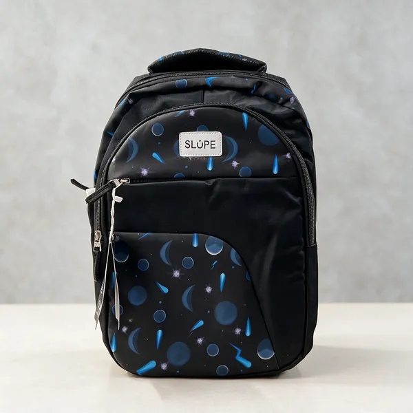 Black_Nylon_Celestial_Print_Backpack_For_Students