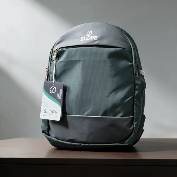 Grey_Polyurethane_Multi-Compartment_Casual_Backpack_For_Students