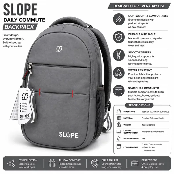 Slope_Grey_Daily_Commute_Laptop_Backpack