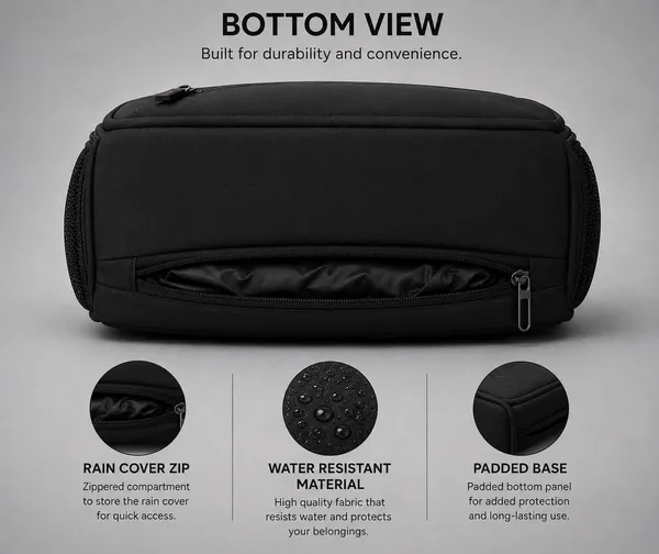 BlackPolyester_Water_Resistant_Multi-Compartment_Backpack
