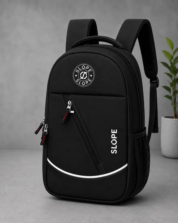 BlackPolyester_Water_Resistant_Multi-Compartment_Backpack