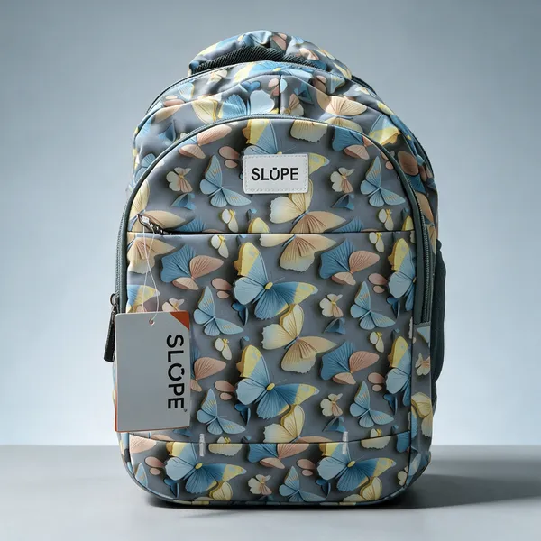 Blue_Printed_Pvc_Floral_Multi-Compartment_Backpack_For_Students
