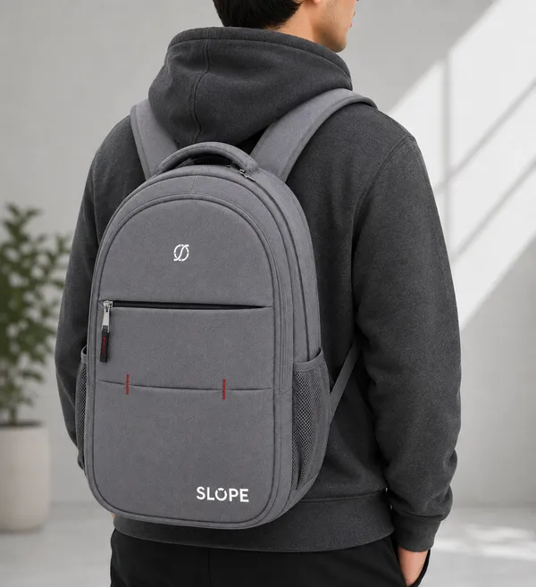Grey_Polyester_Structured_Laptop_Backpack_For_Unisex