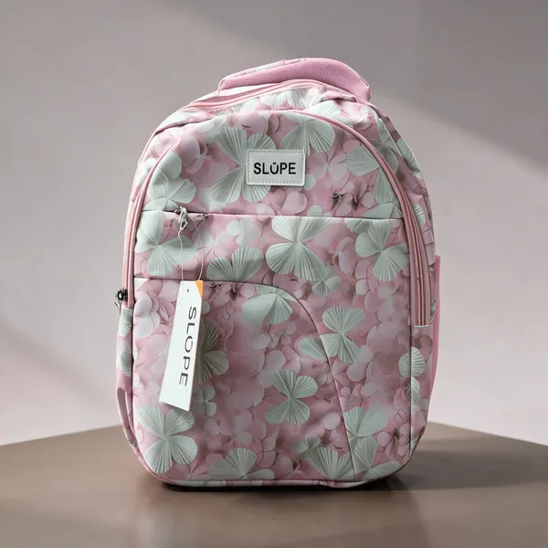 Pink_Printed_Pvc_Floral_Grey_Leaf_Backpack_For_Students