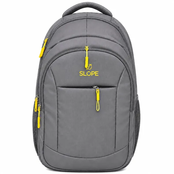 SLOPE_Grey_Zippered_Backpack