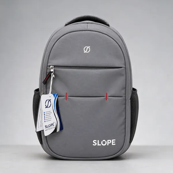 Grey_Polyurethane_Structured_Laptop_Backpack_For_Unisex