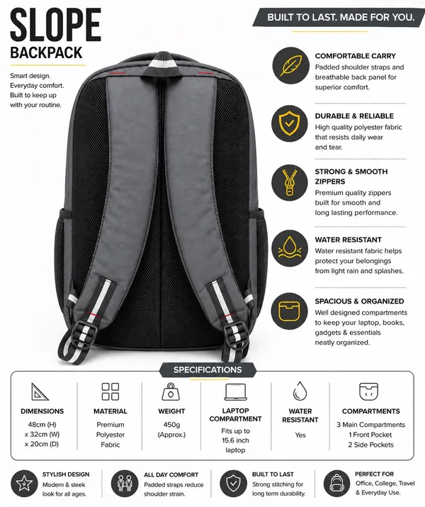 Grey_Polyester_Water_Resistant_Laptop_Backpack