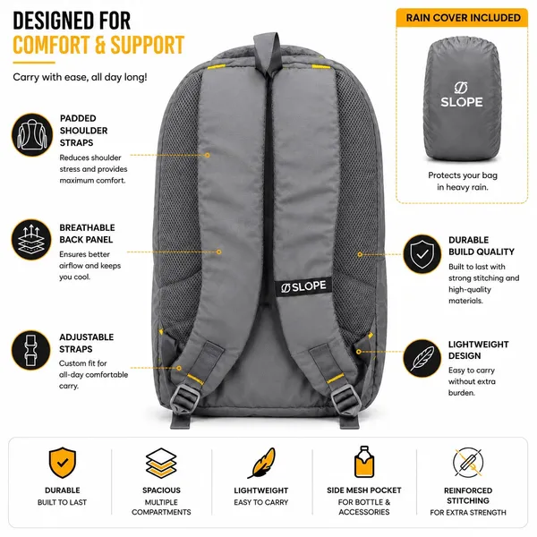SLOPE_Grey_Zippered_Backpack