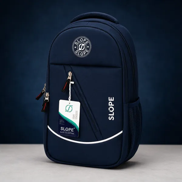 Navy_Polyurethane_Water_Resistant_Padded_Laptop_Backpack