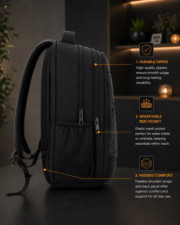 Black_And_Grey_Polyester_Multi-Compartment_Backpack